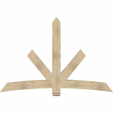 Ekena Millwork Alberta Rough Sawn Timber Gable Bracket, Douglas Fir, 84"W x 56"H x 6"D x 6"F, 16/12 Pitch GBW084X56X0606ALB00RDF